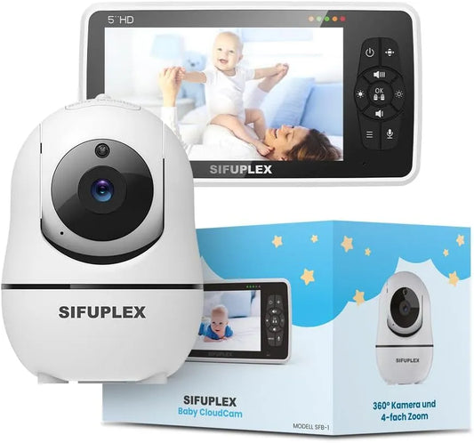 720p 4-fach Babyphone, Kamera, Babyüberwachungsgerät, WLAN, 2 Temperaturzonen