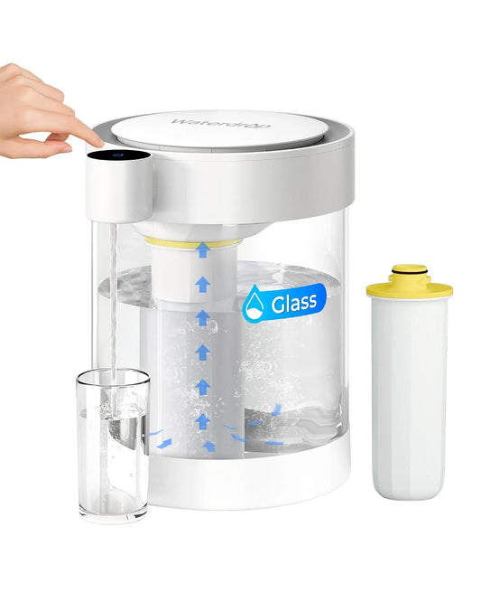 ED12W Glas-Wasserfilterspender, Trinkwasserfiltersystem, 5,3 L, Waterdrop