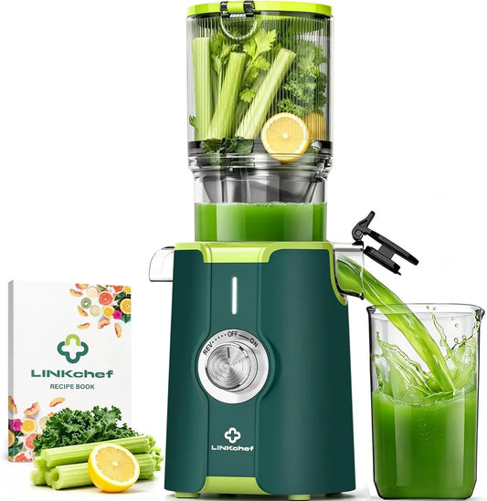 Entsafter, 200 W, Saftpresse, Saft- und Zitruspresse, LINKChef Entsafter Slow Juicer 200W Kaltentsafter für Obst & Gemüse