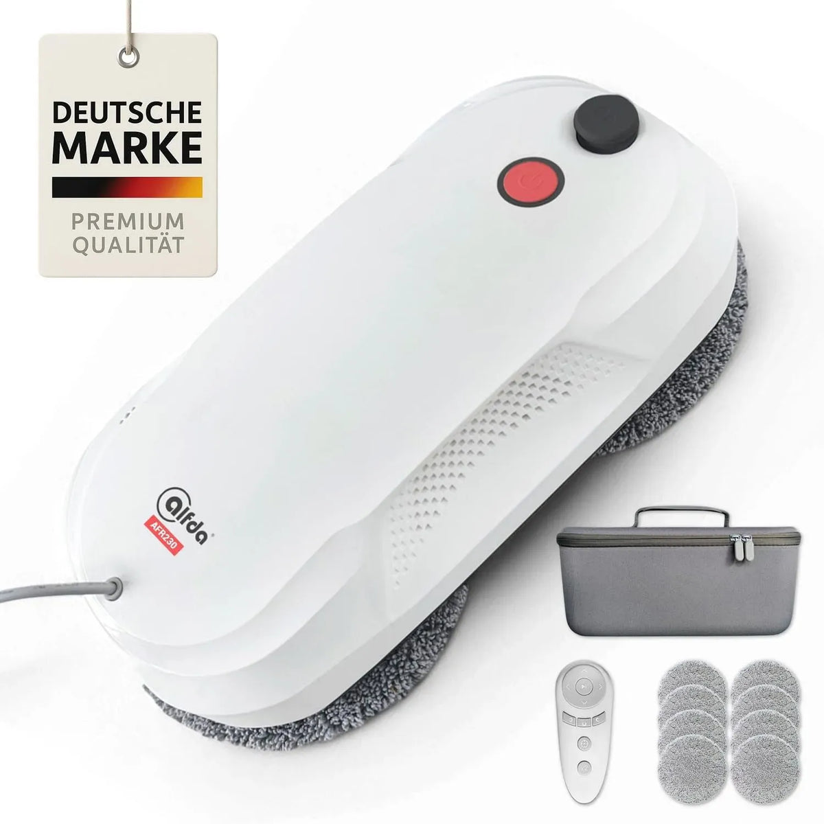 AFR230 Fensterputzroboter, 60 ml, alfda, Fensterputzroboter mit 60 ml Tank & Fernbedienung