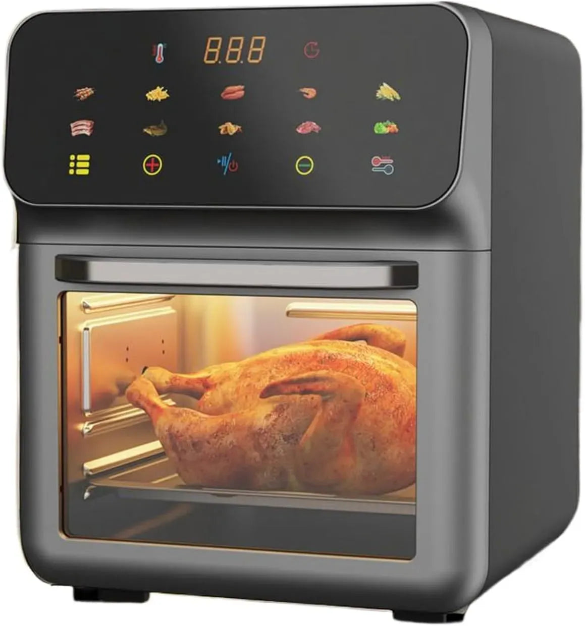 Heißluftfritteuse, 0 bis 200 °C, elektrische Fritteuse ohne Öl, Toaster Heißluftfritteuse Familiengröße 2 Roste 0°C bis 200°C