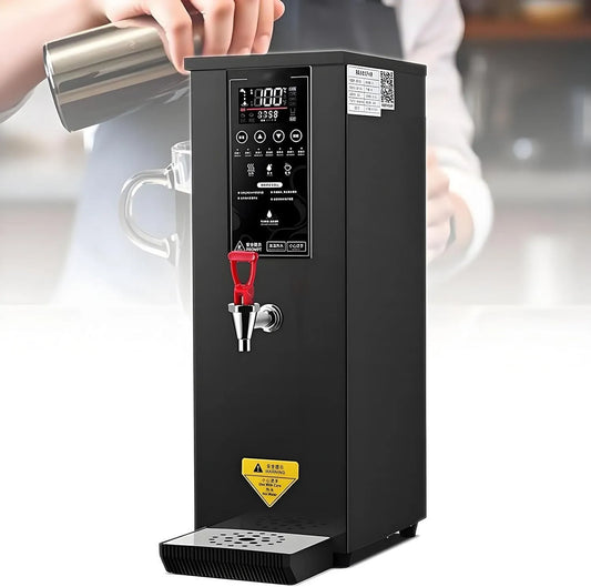 Wasserkocher, 30 bis 100 °C, LCD-Display, Schwarz, 8-Liter-Heißwasserspender Für Den Gewerblichen Gebrauch, LCD-Anzeige
