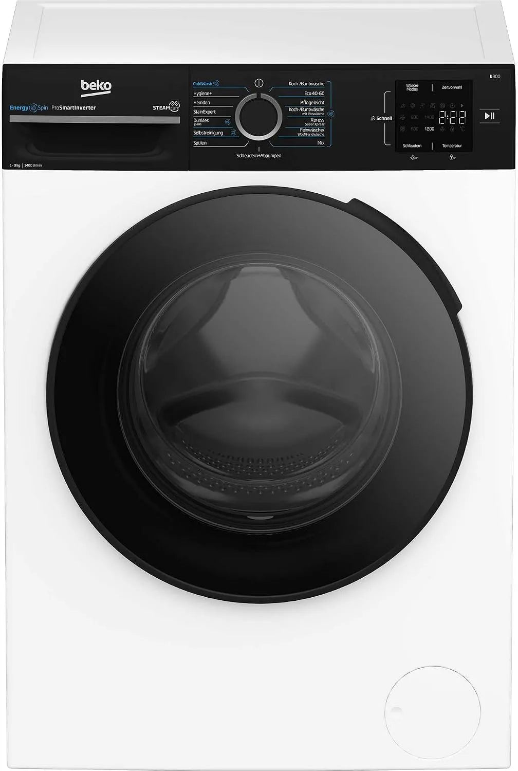Beko BM3WFU3941R Waschmaschine, 9 kg, Dampf, Weiß, Schleuderwahl 1400 U/min, SteamCure Dampffunktion
