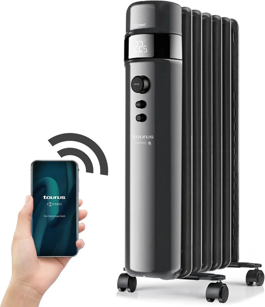 Taurus 20m2 ECO-Modus, Smarter Ölradiator, Alpatec Agadir Connect 2000, 1500W, 3 Intensitäten, Wifi, APP, einstellbare Temperatur, programmierbar