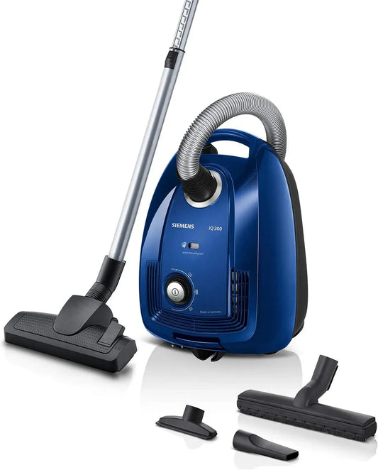 Siemens iQ300 VSC3320 Staubsauger, 600 W, Hygiene, Blau, Hygiene-Filter
