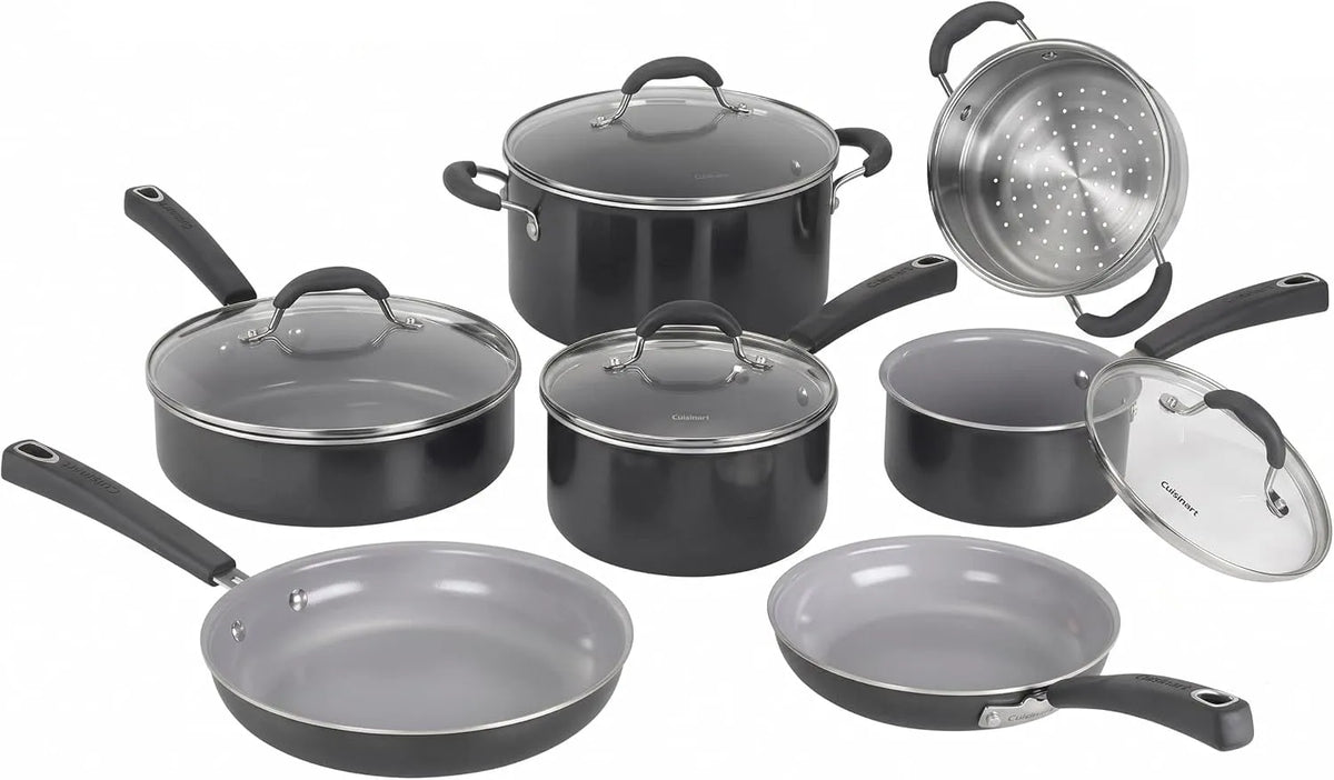 11-teiliges Topf- und Pfannenset, Cuisinart Ceramica XT Antihaft-Kochgeschirr-Set, Titan-Antihaft-Keramik, für alle Herdarten einschließlich Induktion