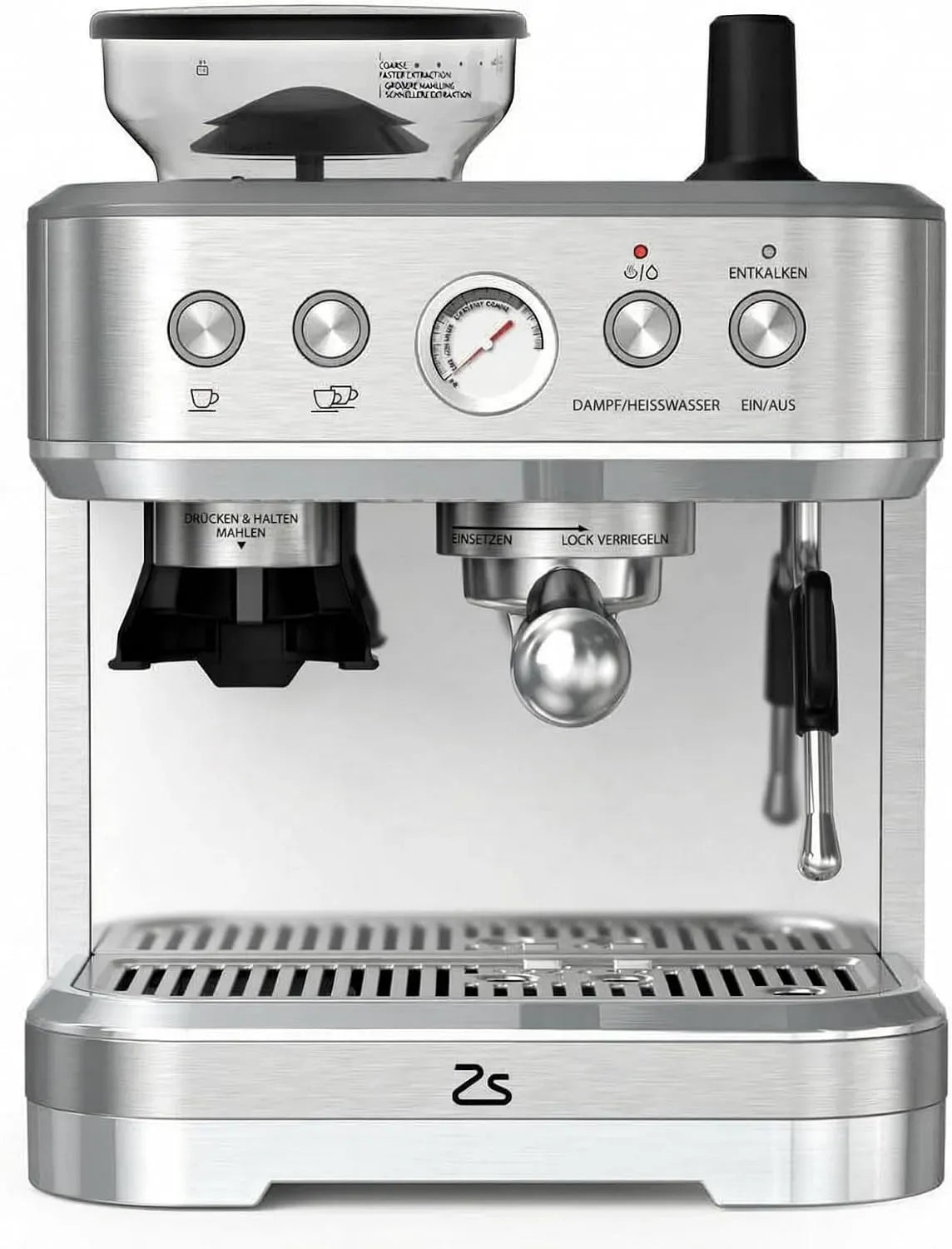 Espressomaschine, Kaffeemaschine für Espresso, Kaffeebohnenmühle, Espressomaschine mit integrierter Kaffeemühle 15 Bar