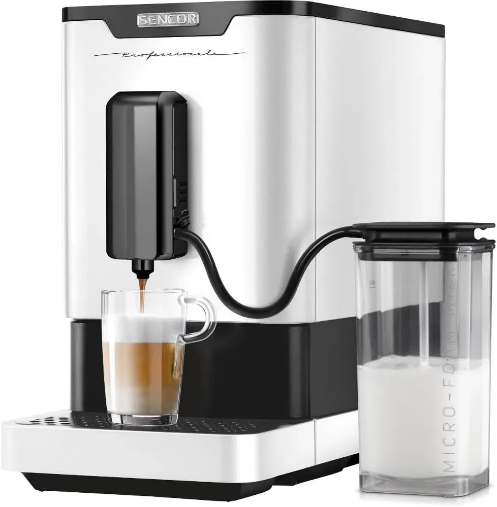 Milchaufschäumer, Milchschäumer, SENCOR, Weiß, 19 Bars Kompakt, Barista Express-Mühle, Cappuccino