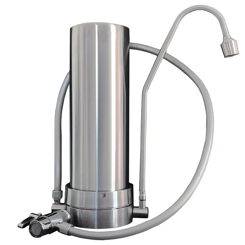 Wasserfilter, Auftisch, Trinkwasserfiltersystem, Edelstahl, für Verwirbler