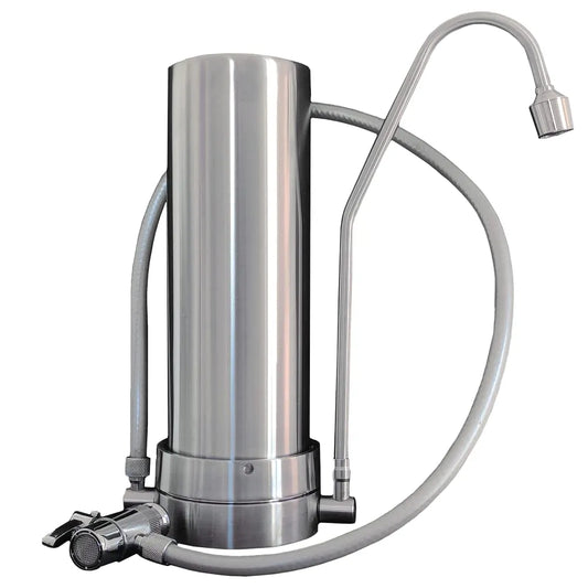 Wasserfilter, Auftisch, Trinkwasserfiltersystem, Edelstahl, für Verwirbler