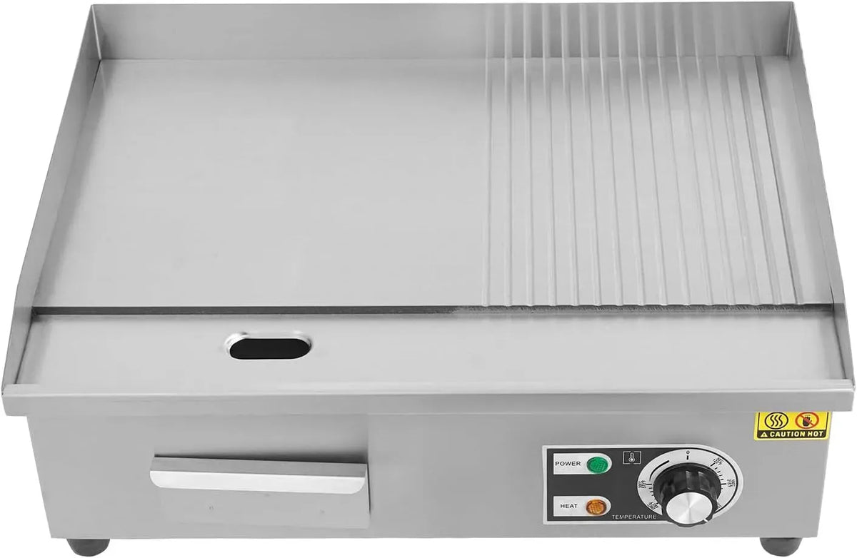 Elektrogrill, 55 x 43 x 24cm, 50 bis 300 °C, 24 cm, gewerblich, Edelstahl