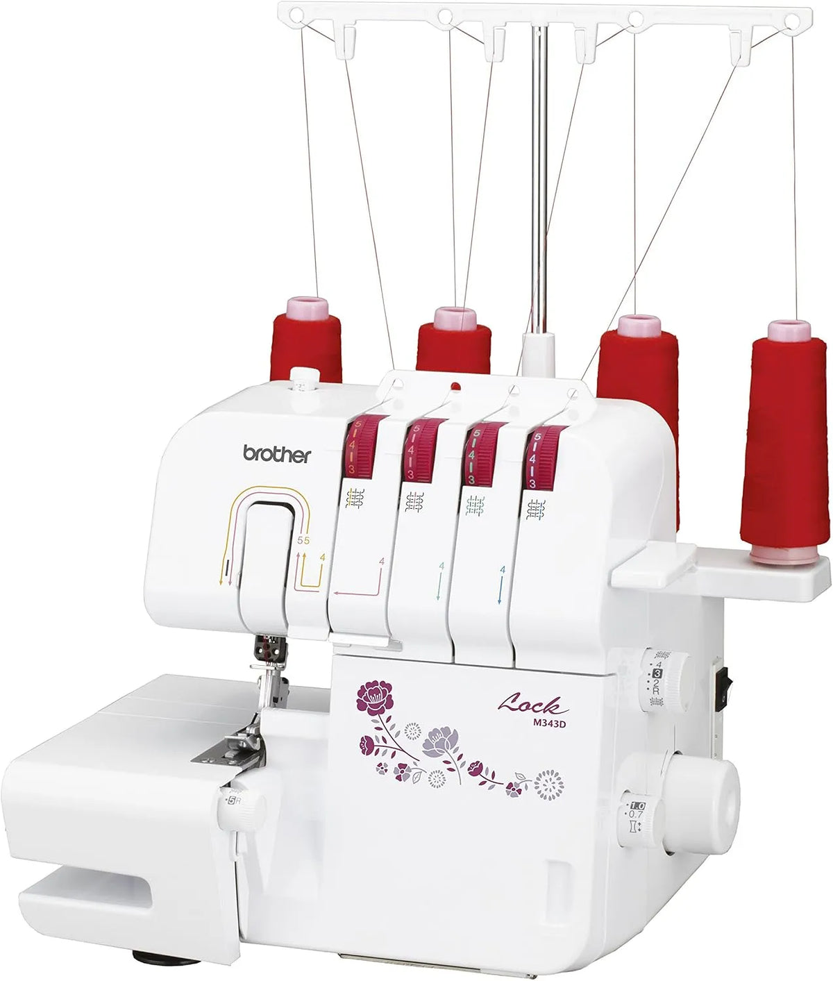 Brother M343D Overlock-Nähmaschine, 29 x 34 x 30 cm, elektrische Nähmaschine, Weiß