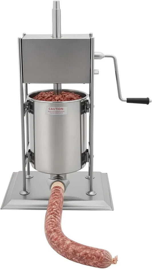 Wurstfüllmaschine, 10 L, Restaurant, Edelstahl, für Wurst stabiler Metallbasis