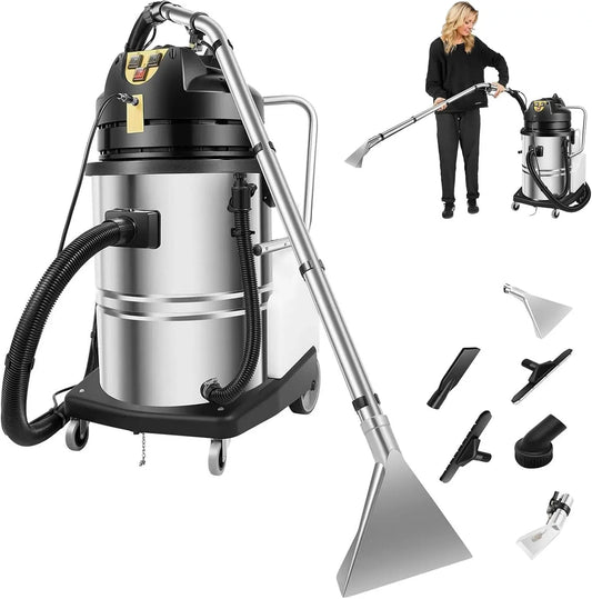 3-in-1 Teppichreinigungsmaschine, Nass-Trockensauger, Teppich- und Polsterreiniger, 60 l, tragbar, gewerblich, für Sofa