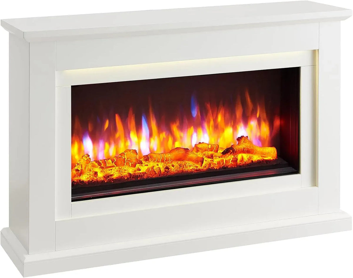 Elektrokamin, elektrischer Kamin, 2000 W, Timer, Thermostat, Weiß, BALDERIA