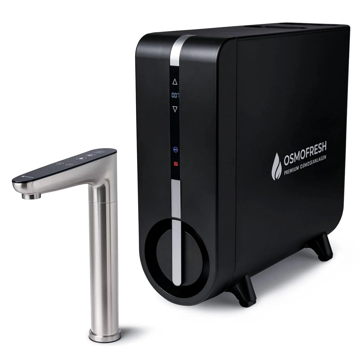 Küchenarmatur, OsmoFresh 5in1, Touch-Bedienung, leise, Osmoseanlage FlowOne+ 1,8l/min, 750 GPD, Heißwasser bis 95°C, extrem leise, 1,8 l