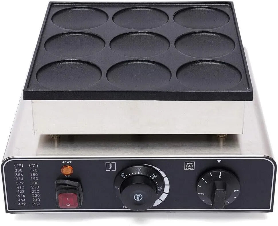 Pfannkuchen Automat, Pancake Maker, Pfannkuchen-Waffeleisen, Waffelautomat, 900 W, Timer, Antihaftbeschichtung, Holländischer