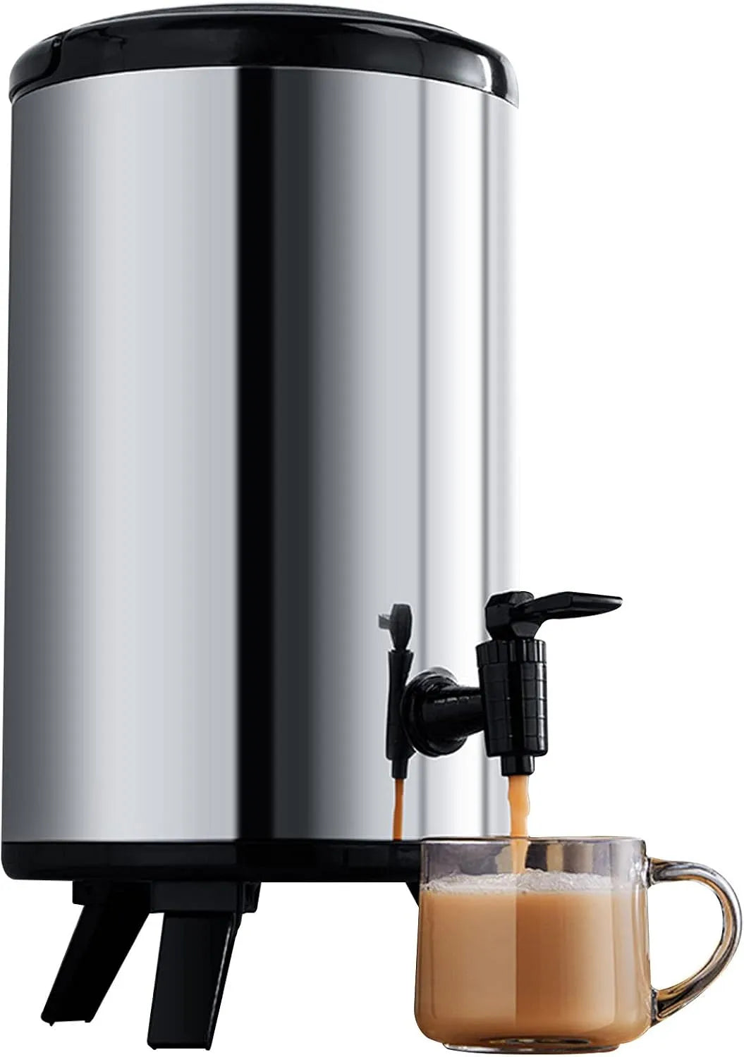 Heißwasserspender, Getränkespender, Getränkedispenser, Heißwasserbereiter, 12 L, Edelstahl, für Heiße Und Kalte Getränke Wie Milchtee