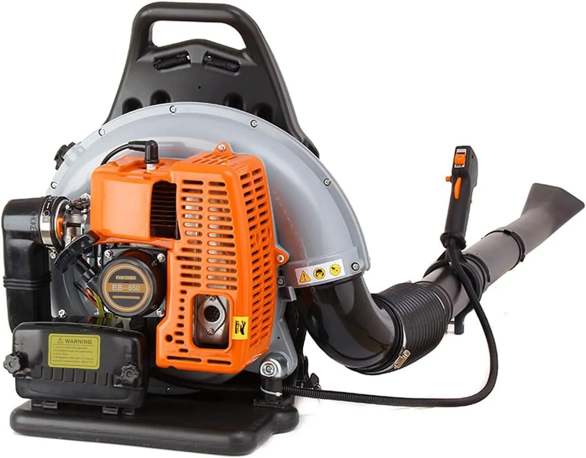 850CFM 63CC Rucksack-Benzin-Laubbläser, Gewerblich 2,7kW 4,3PS Zweitakt Leichter Benzin-Gartenbläser mit Schultergurt, luftgekühlt & 1, 2,7 kW