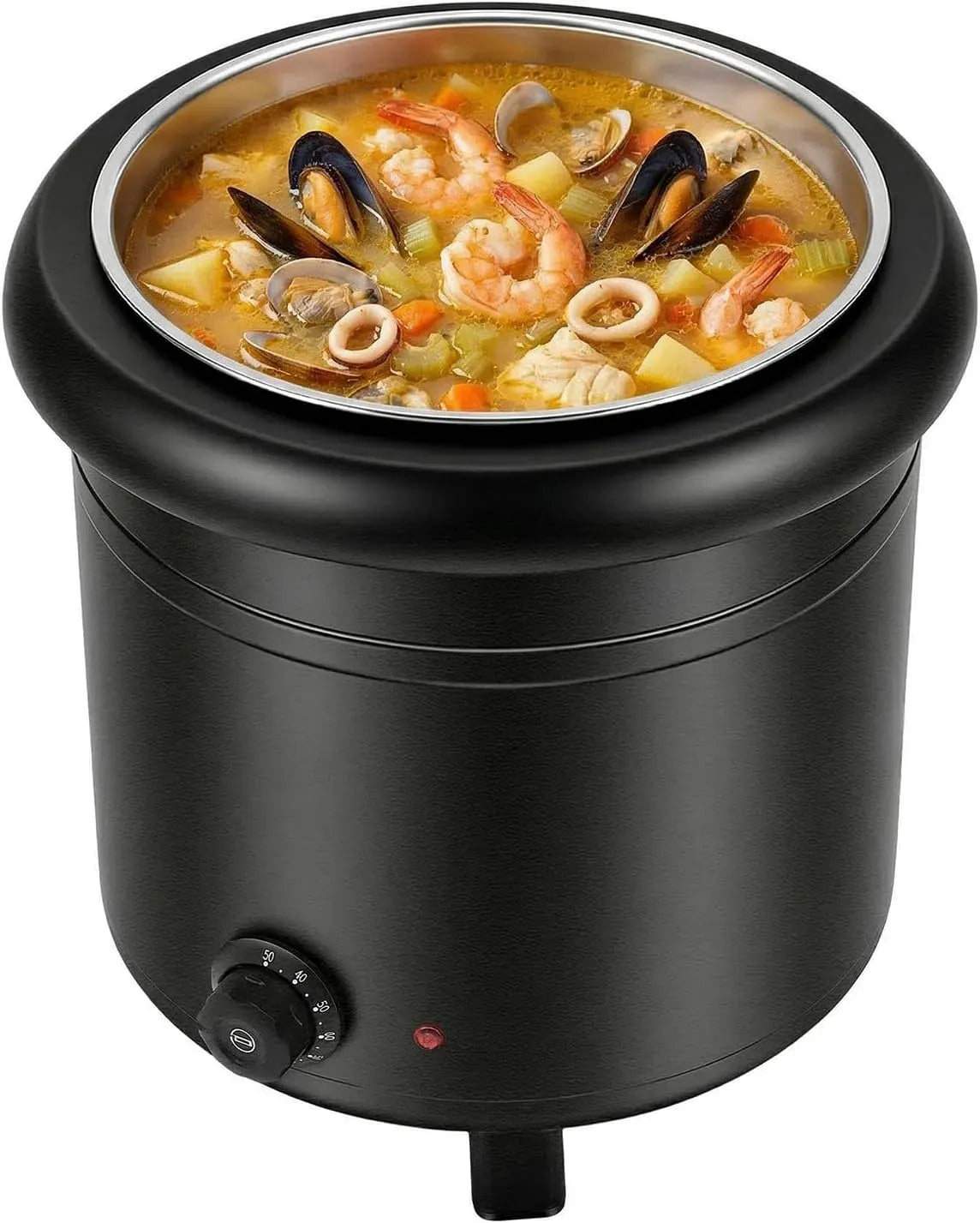 Edelstahltopf, Suppenwärmer, 13 L, 400 W, 30 bis 85 °C, Gusseisen, Wärmefunktion, für Buffet