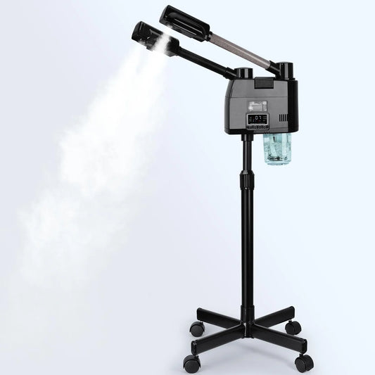 2-in-1 Schönheitssalon, Gesichtsdampfer mit Ozon, für Professioneller Gesichtsdampfer, Kosmetikerin mit heißer und kalter Düse, Spa, digitaler