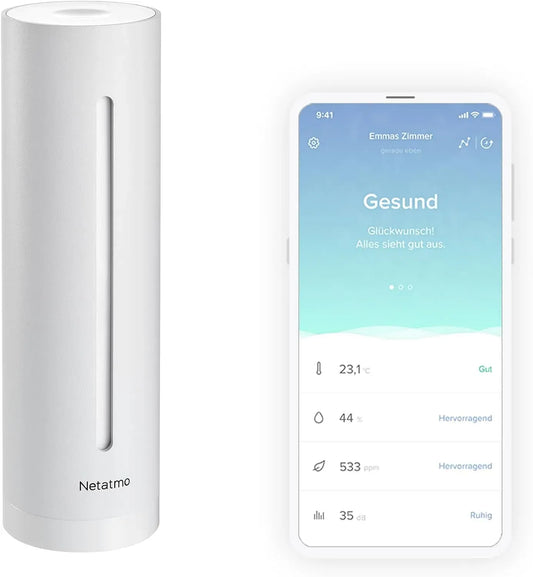 CO2-Sensor Raumluftsensor, 2 Temperaturzonen, Weiß, für Innenräume