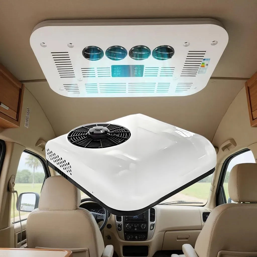 Klimaanlage 48V60V72V24V12V White12V, leise, 2 Temperaturzonen, Weiß, Ultra-leise Effiziente Kühlung