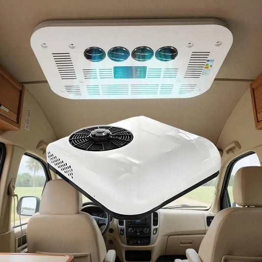 Klimaanlage 48V60V72V24V12V White12V, leise, 2 Temperaturzonen, Weiß, Ultra-leise Effiziente Kühlung